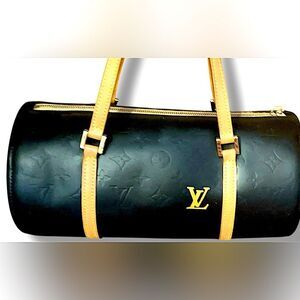 Louis Vuitton Barrel Bag. Custom designed in Black matte. EUC. Firm leather.